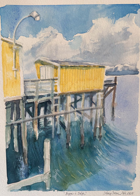 Bolga Brygge, Helgelandskysten. Akvarell