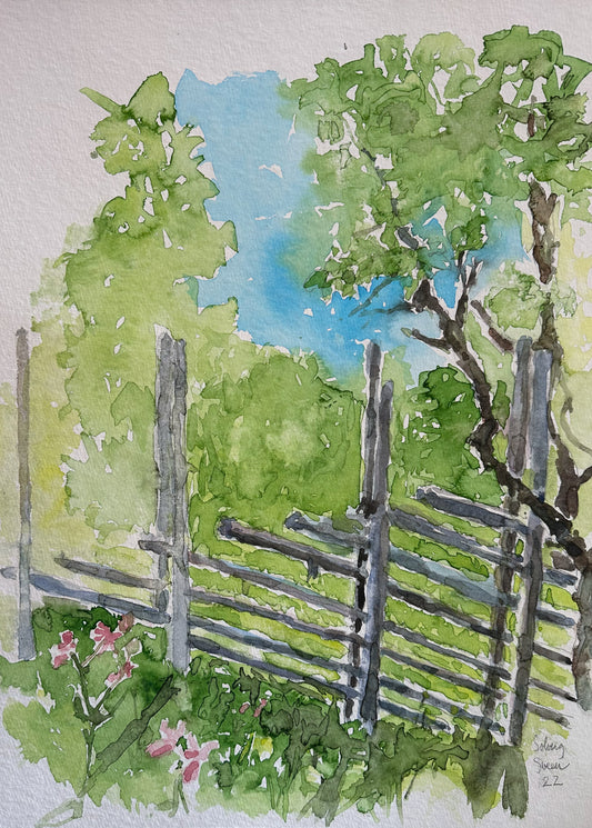 Akvarell landskapsmaleri inspirert av norsk natur, original kunst